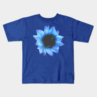 BLUE ABSTRACT SUN-FLOWER Kids T-Shirt